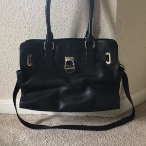 Calvin Klein black leather handbag with long strap